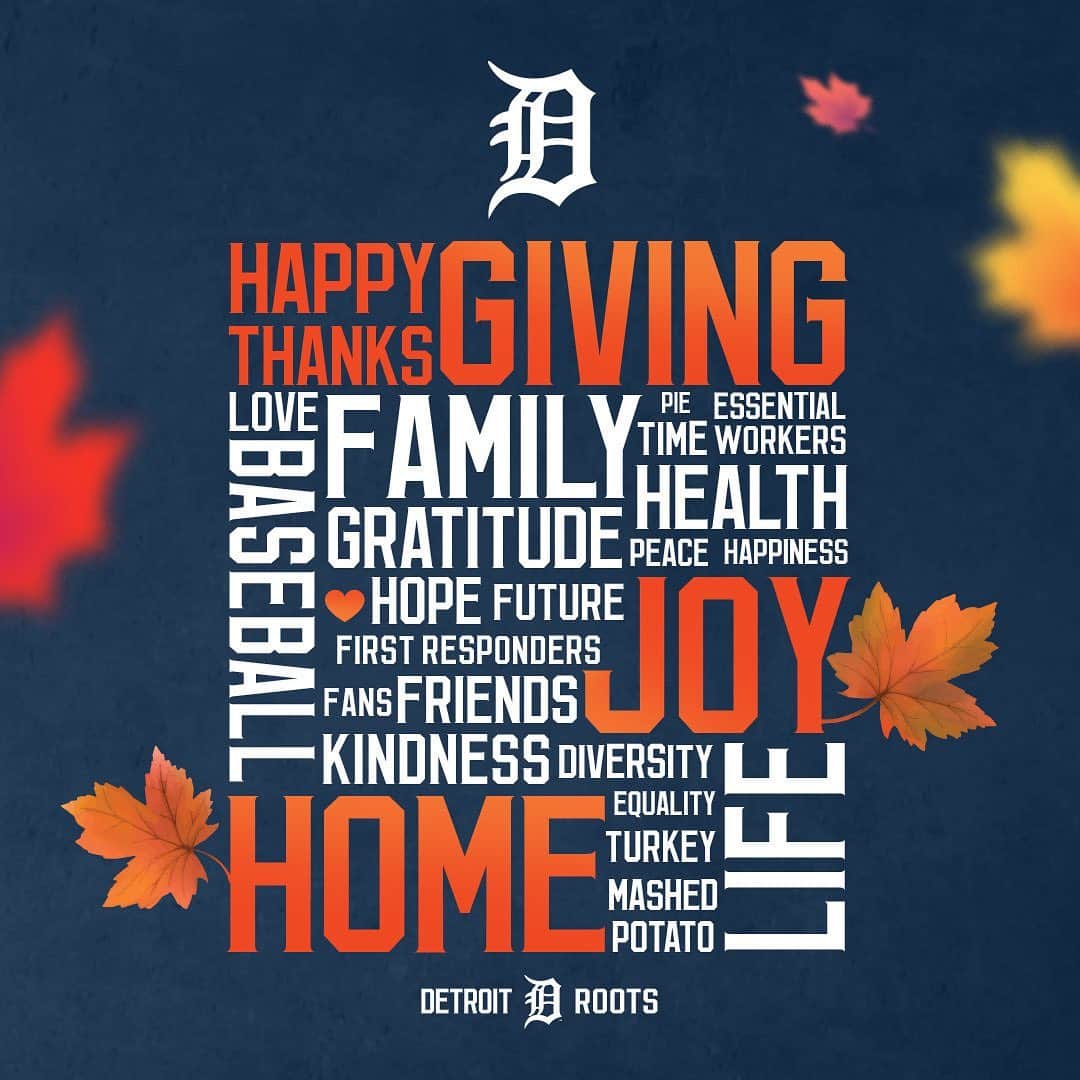 デトロイト・タイガースさんのインスタグラム写真 - (デトロイト・タイガースInstagram)「Happy Thanksgiving, #Tigers fans!」11月26日 23時24分 - tigers