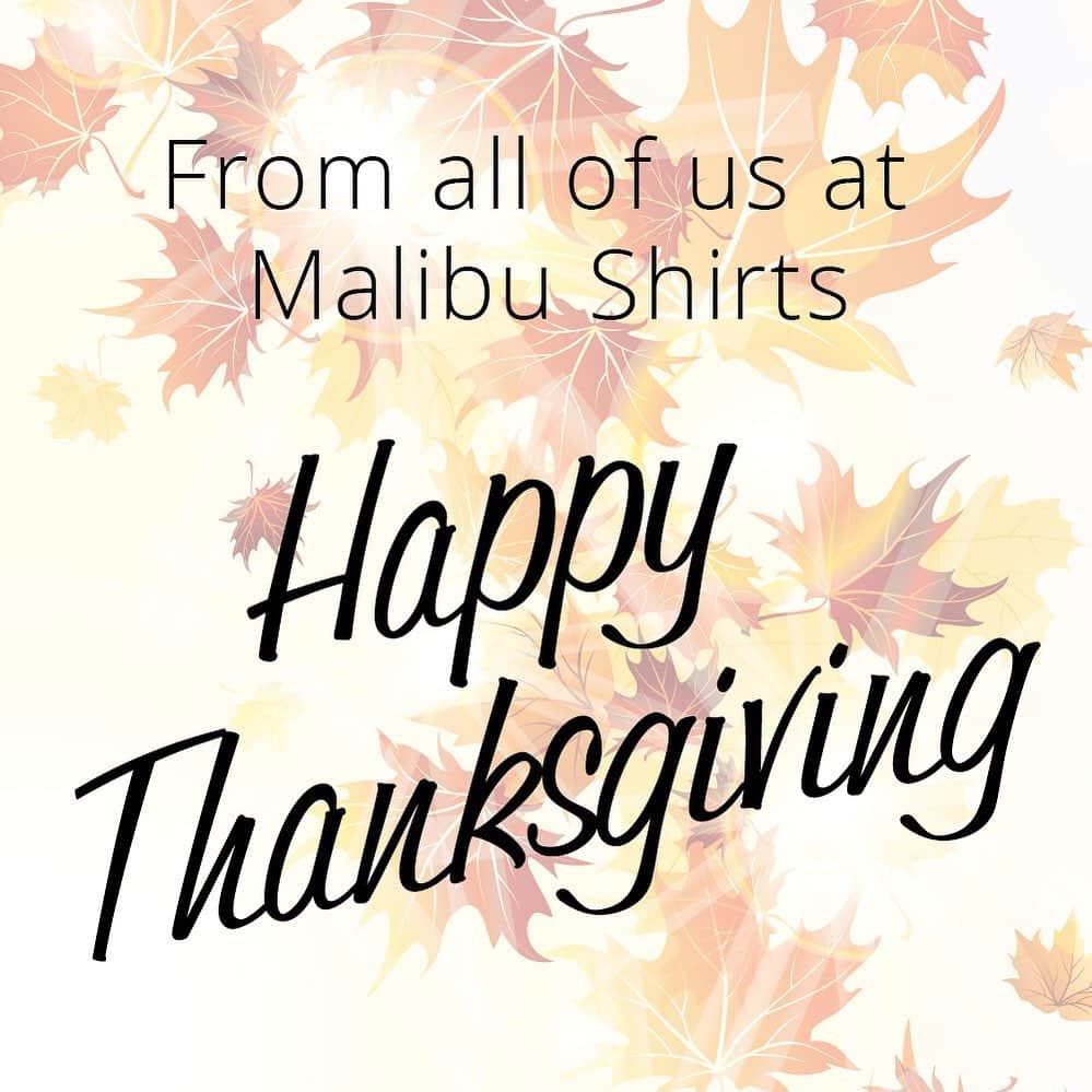 マリブシャツのインスタグラム：「We are thankful for you all, our Malibu Shirts ohana!! 🦃 🤙🏼 Stay tuned for tomorrow’s sale!  #malibushirts #amexsbschampion #shopsmall #vintageapparel」