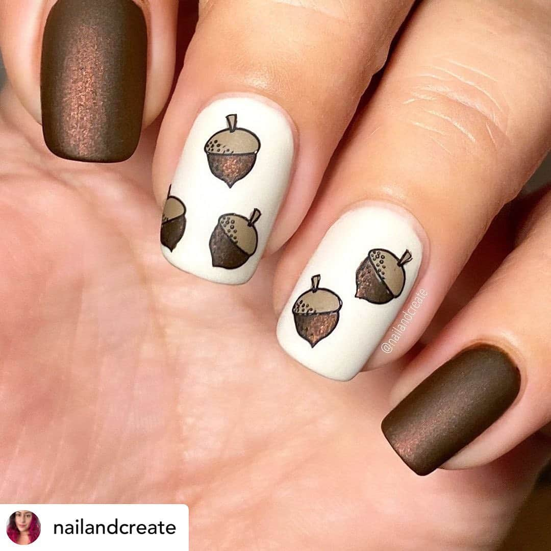 Nail Designsさんのインスタグラム写真 - (Nail DesignsInstagram)「Credit• @nailandcreate *ad/review* Cute acorns A while back I recieved a stamping plate from @bornprettystore with cute animal and nature motives. As usual with Born Pretty the plate is great quality and the pick up is easy . Born Pretty stamping plate ’Animal L005’ 🌟use my code MHARX31 for 10% off at www.bornprettystore.com Depend 02 No. 602, 632 Depend No. 614 . #bornprettynailart #bornprettyreview #stampingnailart #nailart #acorns #nailstagram #nailsofinstagram #nailinspo #nailista #nailsoftheday #nails2inspire #nailitdaily #naillove #dependcosmetic #nacdepend #nacreview #instanails #nailpromote #nailspafeature」11月27日 10時53分 - nailartfeature