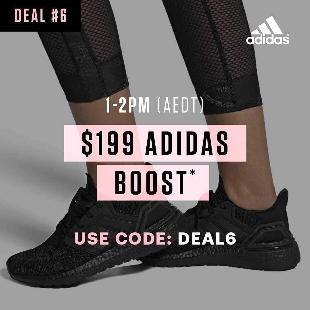 STYLERUNNERさんのインスタグラム写真 - (STYLERUNNERInstagram)「Boost your mood with Deal 6: 1-2pm (AEDT) $199 selection adidas BOOST sneakers. 👟✨ Use the code DEAL6 at checkout.   #stylerunner #adidas #adidasboost #blackfridaysale #sale」11月27日 11時00分 - stylerunner