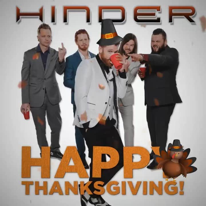ヒンダーのインスタグラム：「Happy Thanksgiving (or seasonal holiday of choice), ya damn turkeys! 🦃 🤘🏽」