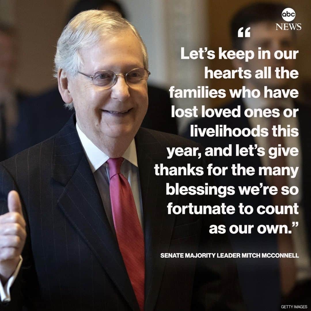 ABC Newsさんのインスタグラム写真 - (ABC NewsInstagram)「Senate Majority Leader Mitch McConnell shares what he’s grateful for in Thanksgiving message: “Even in difficult times, Thanksgiving is an opportunity to reflect on our blessings.”」11月27日 4時58分 - abcnews