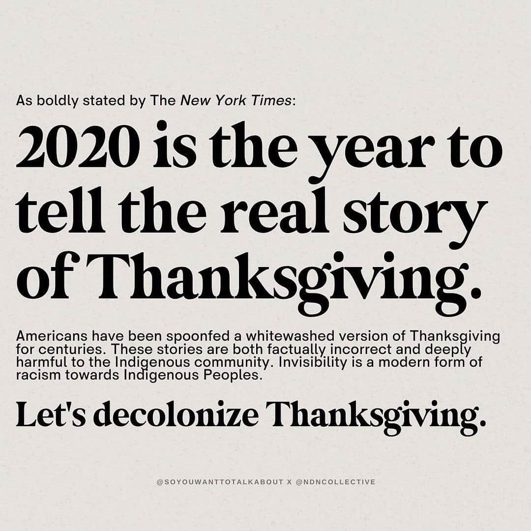 マット・マクゴリーさんのインスタグラム写真 - (マット・マクゴリーInstagram)「Repost from @ndncollective - “2020 is the year to tell the REAL story of Thanksgiving. Let’s talk. • Thank you so much to @soyouwanttotalkabout for reaching out and collaborating on this post!“」11月27日 6時04分 - mattmcgorry