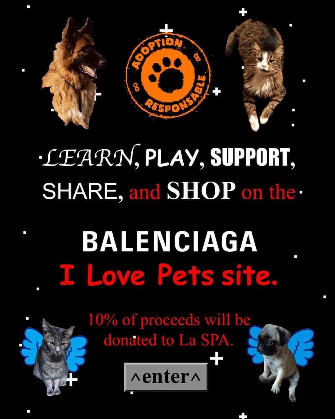 Vogue Taiwan Officialさんのインスタグラム写真 - (Vogue Taiwan OfficialInstagram)「#VogueFashionNow 為支援動物救助，Balenciaga推出名為「I Love Pets」的膠囊系列，包括T恤、連帽衫、包款和配飾，其10%的收益將捐贈給法國最著名的動物保護慈善機構La SPA。 I Love Pets系列中，不少成衣、手提包、耳環、墜飾上印有Balenciaga員工所餵養獲救寵物的溫馨照片，以及I Love Cats、I Love Dogs、Meow和Woof Woof等字樣。除此之外，這些商品上還印有一組電話號碼，通過這組電話號碼，來電者可直接諮詢Balenciaga專門為收養寵物所提供的建議。  大多數I Love Pets系列的產品上都印有一個網址，進入此網址是一個充滿復古風的主頁，其宗旨是喚起人們對被遺棄動物困境的關注，並為潛在的收養主人提供幫助。  I Love Pets是Balenciaga為支持社會公益而創作的最新膠囊系列。Balenciaga希望通過慈善捐款和宣傳教育，對這個世界產生積極正向的影響。  @balenciaga   🖋#TravisTravie」11月27日 19時42分 - voguetaiwan