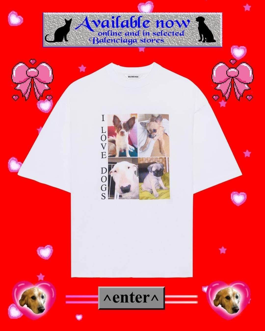 Vogue Taiwan Officialさんのインスタグラム写真 - (Vogue Taiwan OfficialInstagram)「#VogueFashionNow 為支援動物救助，Balenciaga推出名為「I Love Pets」的膠囊系列，包括T恤、連帽衫、包款和配飾，其10%的收益將捐贈給法國最著名的動物保護慈善機構La SPA。 I Love Pets系列中，不少成衣、手提包、耳環、墜飾上印有Balenciaga員工所餵養獲救寵物的溫馨照片，以及I Love Cats、I Love Dogs、Meow和Woof Woof等字樣。除此之外，這些商品上還印有一組電話號碼，通過這組電話號碼，來電者可直接諮詢Balenciaga專門為收養寵物所提供的建議。  大多數I Love Pets系列的產品上都印有一個網址，進入此網址是一個充滿復古風的主頁，其宗旨是喚起人們對被遺棄動物困境的關注，並為潛在的收養主人提供幫助。  I Love Pets是Balenciaga為支持社會公益而創作的最新膠囊系列。Balenciaga希望通過慈善捐款和宣傳教育，對這個世界產生積極正向的影響。  @balenciaga   🖋#TravisTravie」11月27日 19時42分 - voguetaiwan