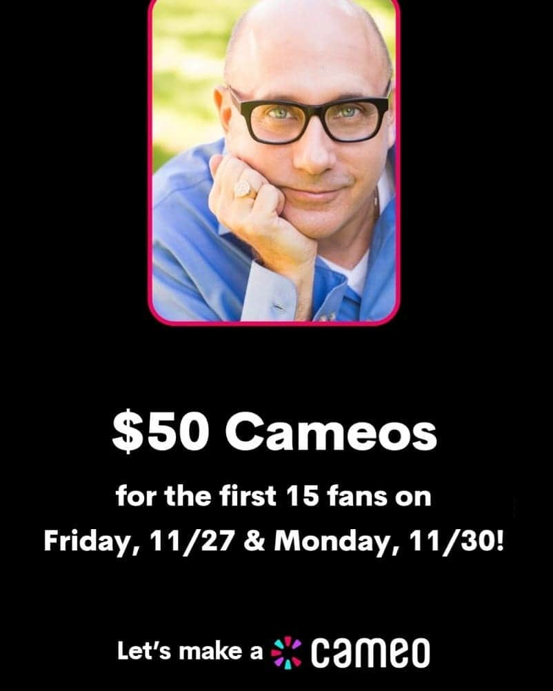 ウィリー・ガーソンのインスタグラム：「Some hot black Friday and cyber Monday action goin down......  www.cameo.com/williegarson」