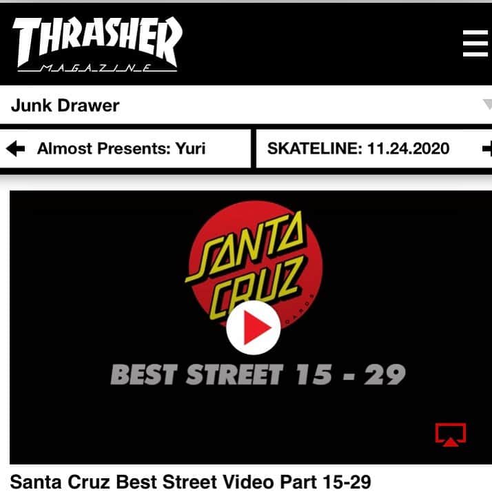 藤沢虹々可のインスタグラム：「Virtual Exposure という映像の大会で優勝できました！！Thrasherにパートが載っているのでもしよかったら覗いてみてください👀 @exposureskate」