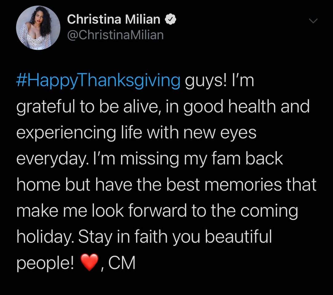 クリスティーナ・ミリアンさんのインスタグラム写真 - (クリスティーナ・ミリアンInstagram)「Happy Thanksgiving y’all. 🦃🧡」11月27日 11時56分 - christinamilian