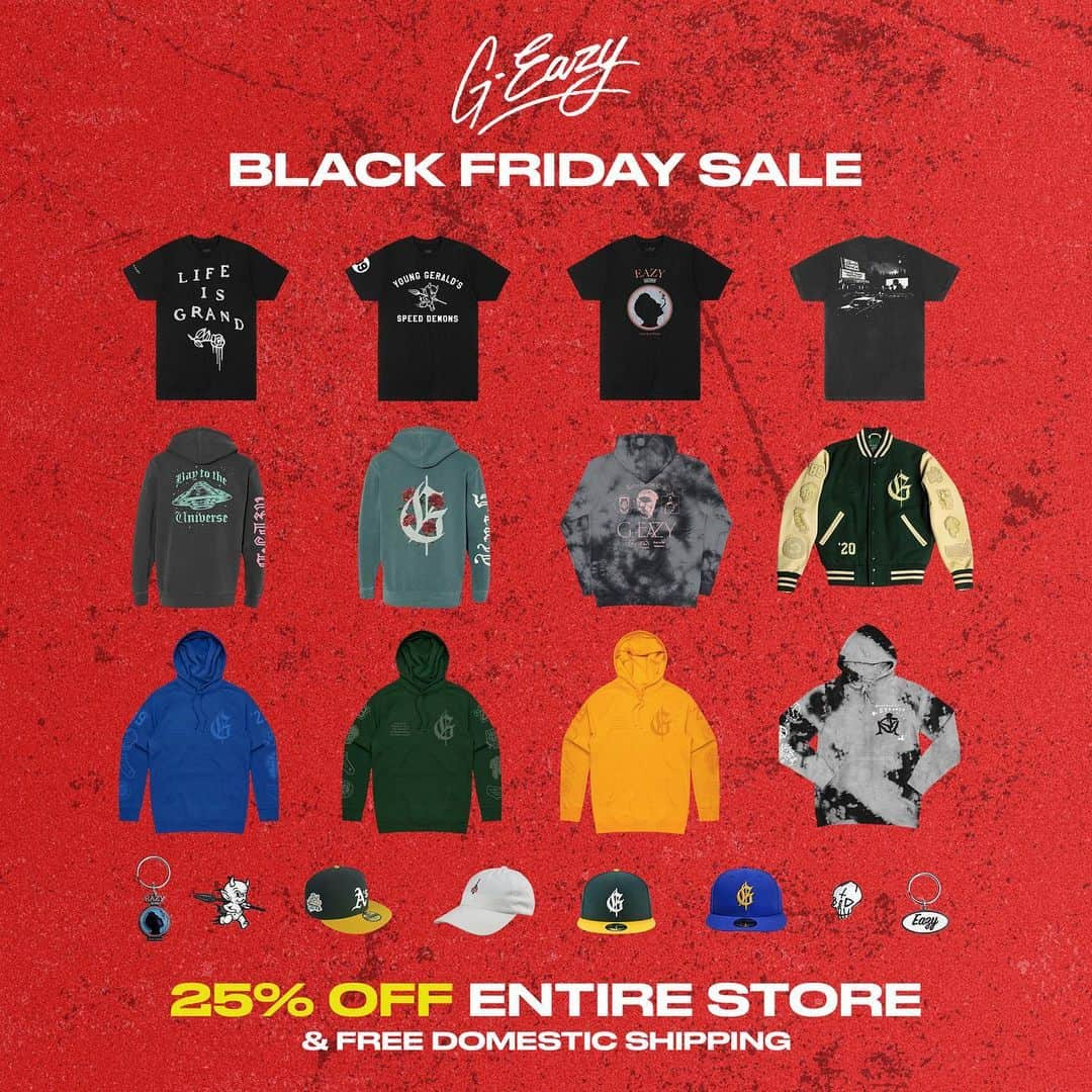 G-Eazyさんのインスタグラム写真 - (G-EazyInstagram)「Black Friday Sale live at midnight, entire store 25% off 🦃🍁」11月27日 12時06分 - g_eazy