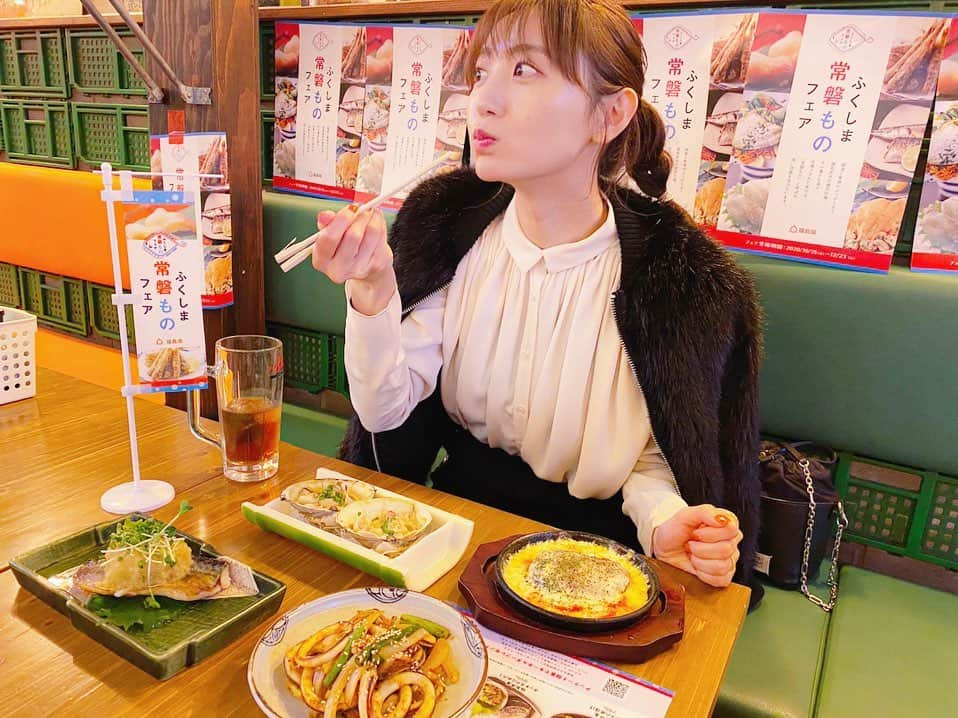 おのののかさんのインスタグラム写真 - (おのののかInstagram)「＊ 渋谷MIYASHITA PARKにある東北食市さんで福島の"常磐もの"を使ったお料理をいただきました🤤✨  最近は外食が減ったので、お外で食べるときは、このメニューならおうちで再現できるかな〜とか考えながら食べることが増えました😂✨  サバも脂がしっかりのっていて肉厚！ イカもぷりぷりで美味しかった〜🤤❤️ 常磐ものの海の幸、スーパーでみかけたら絶対買ってみようと思いました✨  ダイエット中は基本的にお魚中心の生活をしていたので、美味しい食材を見つけるとテンションがあがります🐟💓💓笑  #福島　#ふくしま常磐ものフェア　#福島さかな　#pr」11月27日 13時28分 - ononono_ka