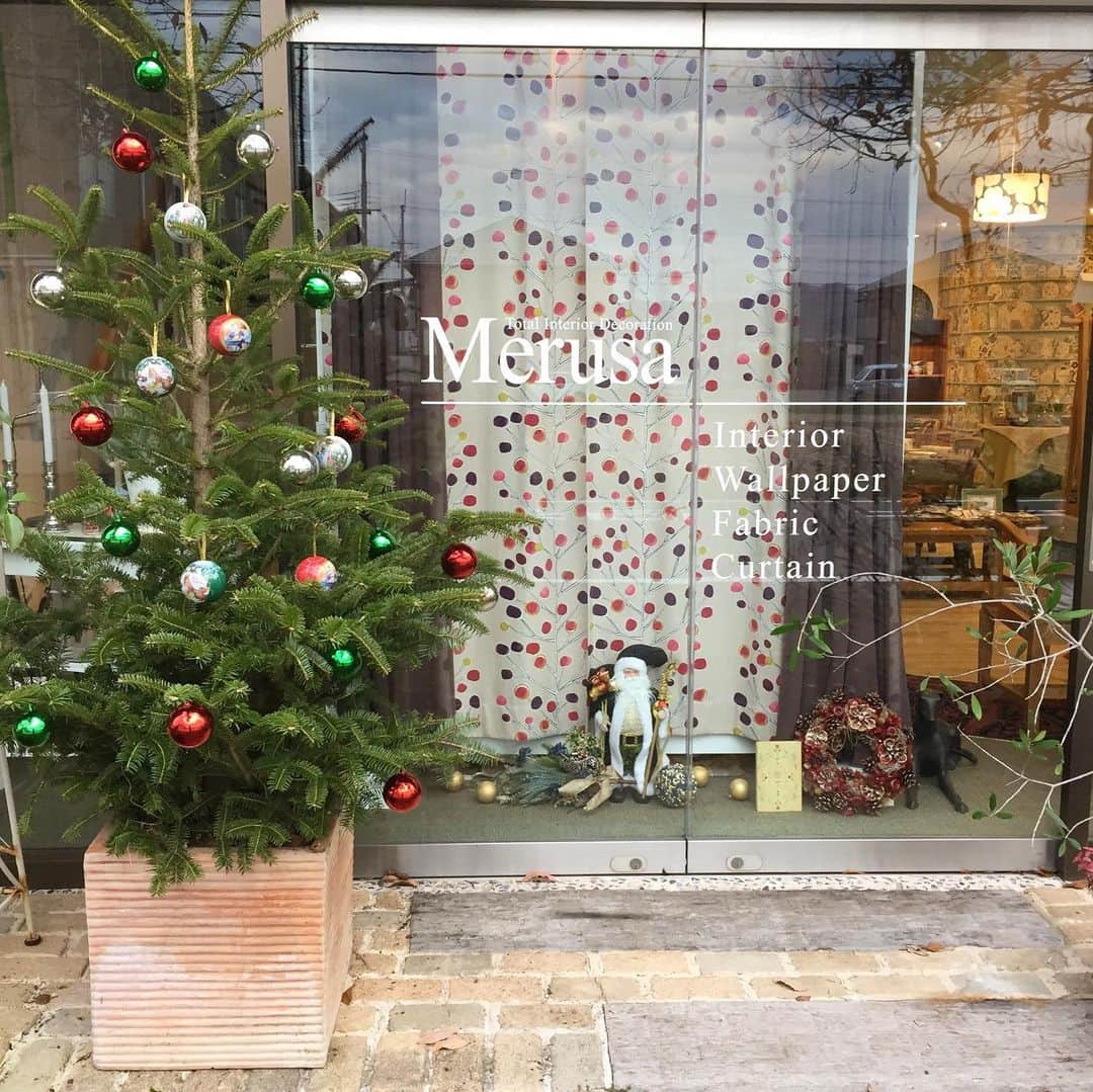 インテリアショップ メルサのインスタグラム：「クリスマスに向けて お店の外にフレッシュなモミの木をセッティングしました🎄  ウォーキングされている方から 「素敵になりましたね。ウィンドウのディスプレイいつも楽しみなんですよ。」と嬉しいお声を掛けてくださいました。ありがとうございます！  #クリスマスツリー #フレッシュツリー #モミの木 #クリスマス  #クリスマスディスプレイ  #カーテン #インテリアショップ #merusa #豊岡 #兵庫」