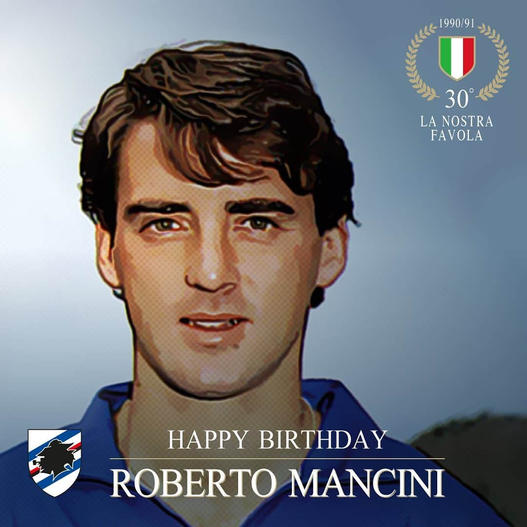 UCサンプドリアさんのインスタグラム写真 - (UCサンプドリアInstagram)「Buon compleanno, Roberto #Mancini. 🎂5️⃣6️⃣🎉  #INostriEroi. 🥇  #LaNostraFavola. 🇮🇹」11月27日 16時26分 - sampdoria