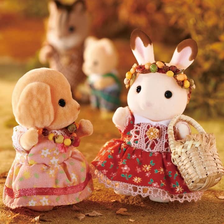 シルバニアファミリー 公式 さんのインスタグラム写真 シルバニアファミリー 公式 Instagram 手先が器用なトイプードルのメリンダちゃん 秋の森でみつけた木の実や葉っぱを使って ぱぱっとかわいいかんむりを作ってくれました はい フレアちゃんの分