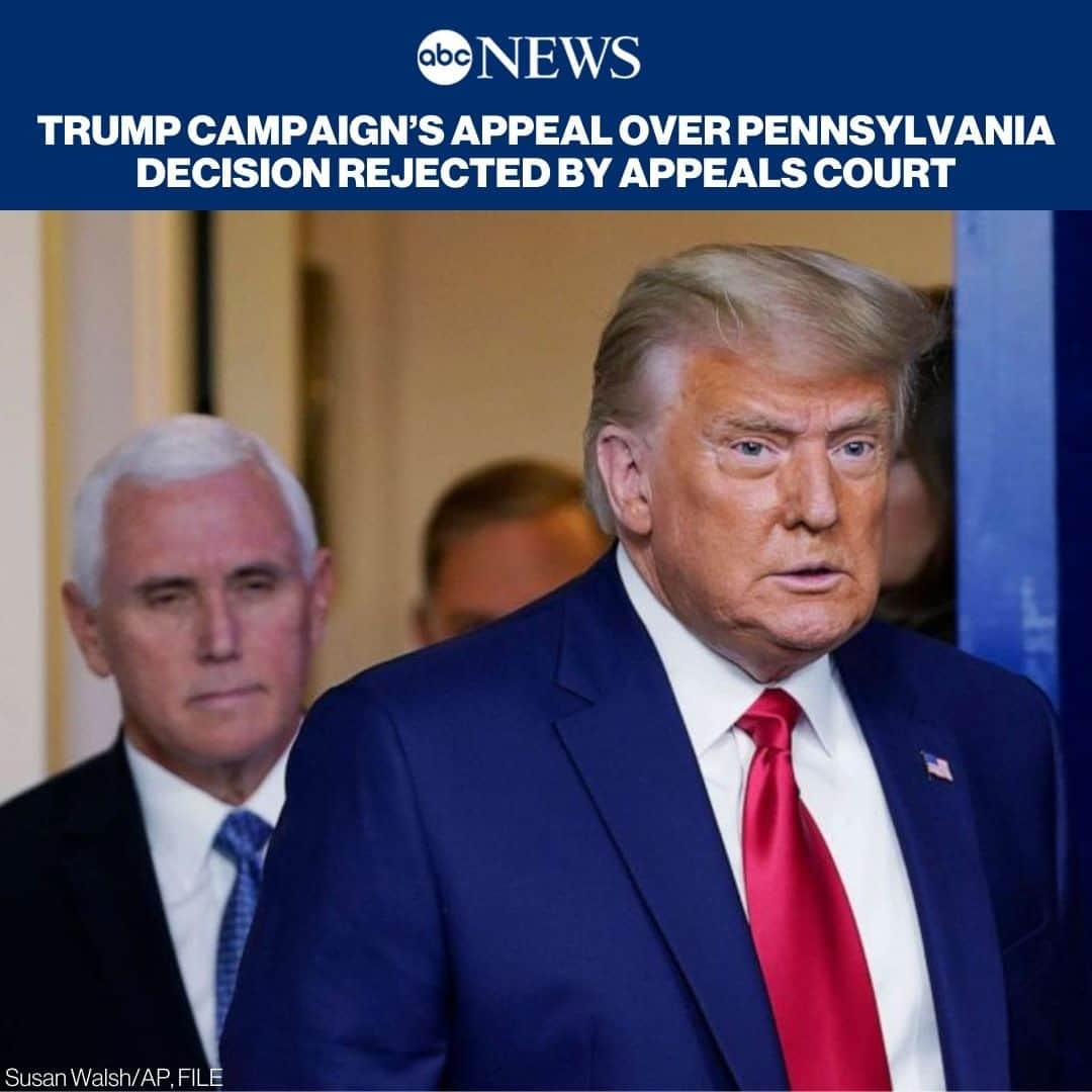 ABC Newsさんのインスタグラム写真 - (ABC NewsInstagram)「Trump campaign’s appeal over Pennsylvania decision rejected by appeals court. READ MORE AT LINK IN BIO.」11月28日 5時32分 - abcnews