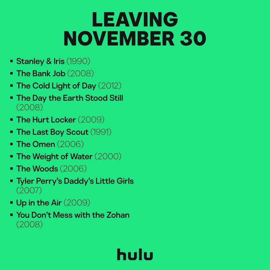 Hulu Home of Emmy-winningさんのインスタグラム写真 - (Hulu Home of Emmy-winningInstagram)「The month is almost over, and so are these titles. Get streaming! 👀」11月28日 5時56分 - hulu