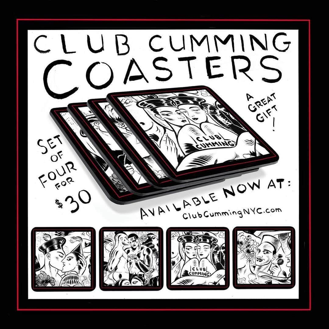 アラン・カミングさんのインスタグラム写真 - (アラン・カミングInstagram)「ANNOUNCING! Brand new @clubcumming mural coasters!! Designed by the one and only @granteepants / @nyseecomic  The perfect addition to our glassware set which you can now purchase on our website in a bundle for a discount.」11月28日 6時05分 - alancummingreally