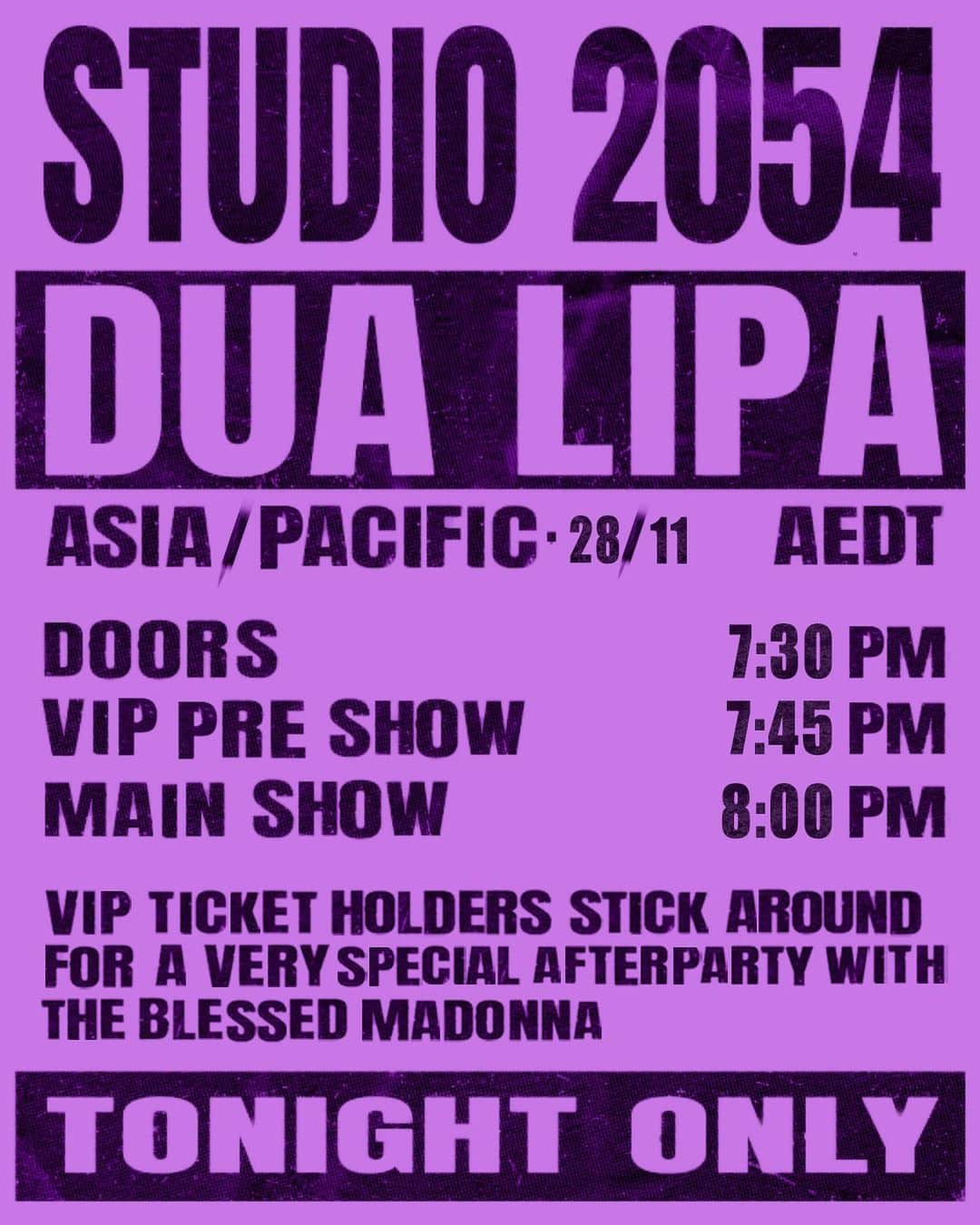 デュア・リパさんのインスタグラム写真 - (デュア・リパInstagram)「STUDIO 2054 TONIGHT!!!!! SWIPE 4 TIMEZONES ✨ SEE YOU ON THE FLIPSIDE 🚀🚀🚀🚀🚀🚀」11月27日 21時51分 - dualipa