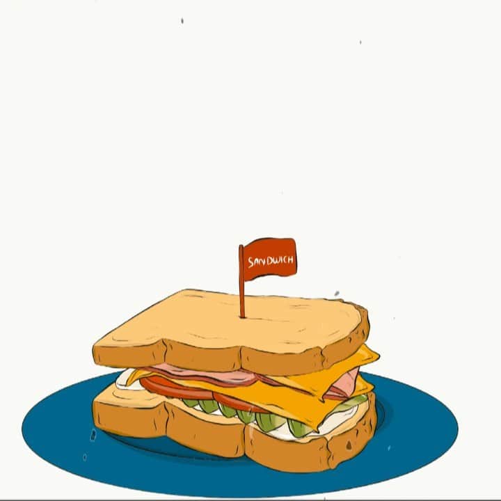 エモン・久瑠美のインスタグラム：「めちゃめちゃ大きいサンドイッチ食べたい🥪　#illustration @kurumiph」