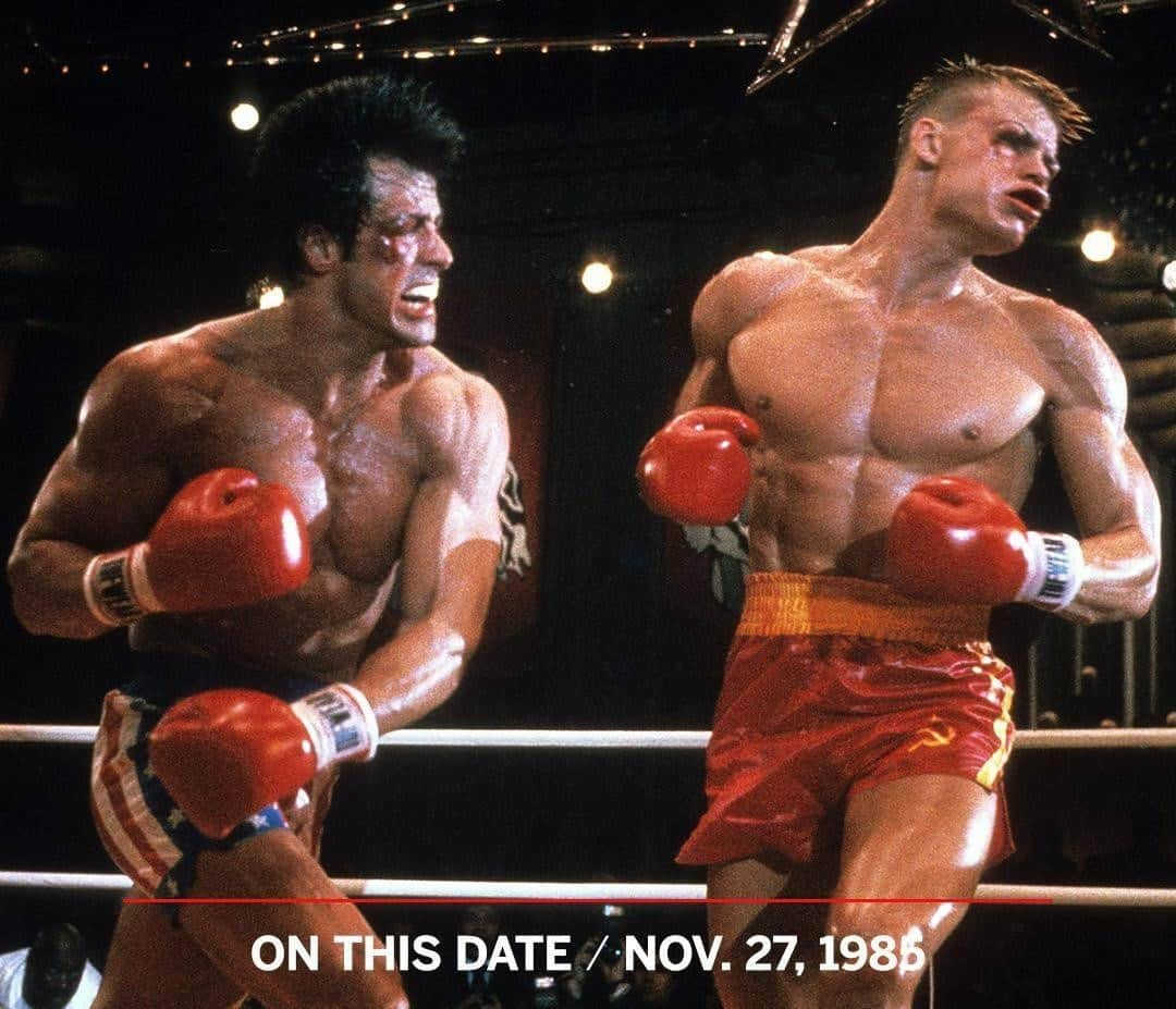 espnさんのインスタグラム写真 - (espnInstagram)「On this day in 1985, Rocky IV was released. Rocky Balboa shocked the world, knocking out Ivan Drago in the 15th round 🥊」11月27日 22時59分 - espn