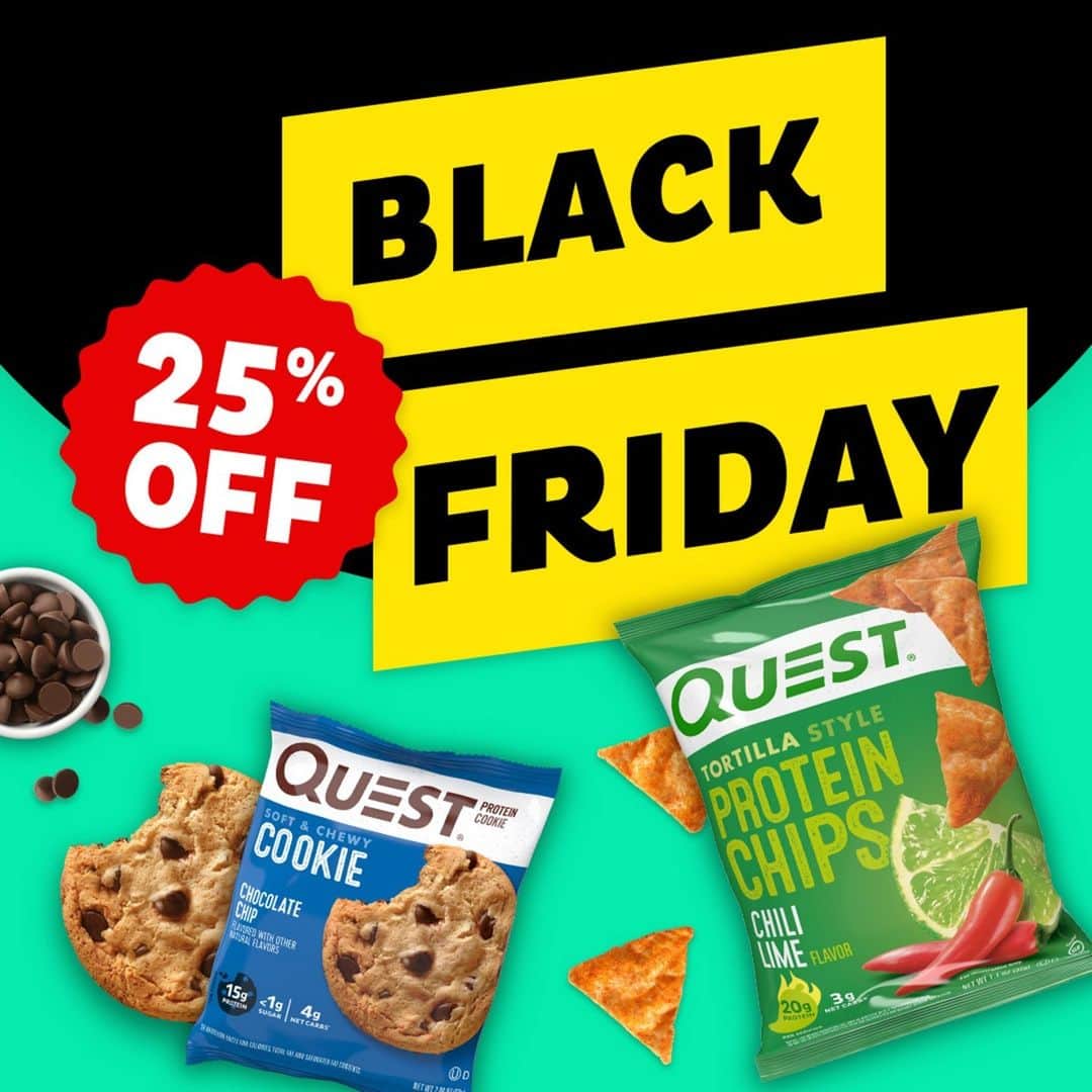 questnutritionさんのインスタグラム写真 - (questnutritionInstagram)「Our #BlackFriday sale on QuestNutrition.com is LIVE! 🚨 25% off EVERYTHING - all you have to do is add the products to your cart. In addition to 25% off, we’re also giving FREE SHIPPING on purchases over $65. 💯 Happy shopping! 🛍 #OnaQuest #QuestNutrition」11月27日 23時00分 - questnutrition