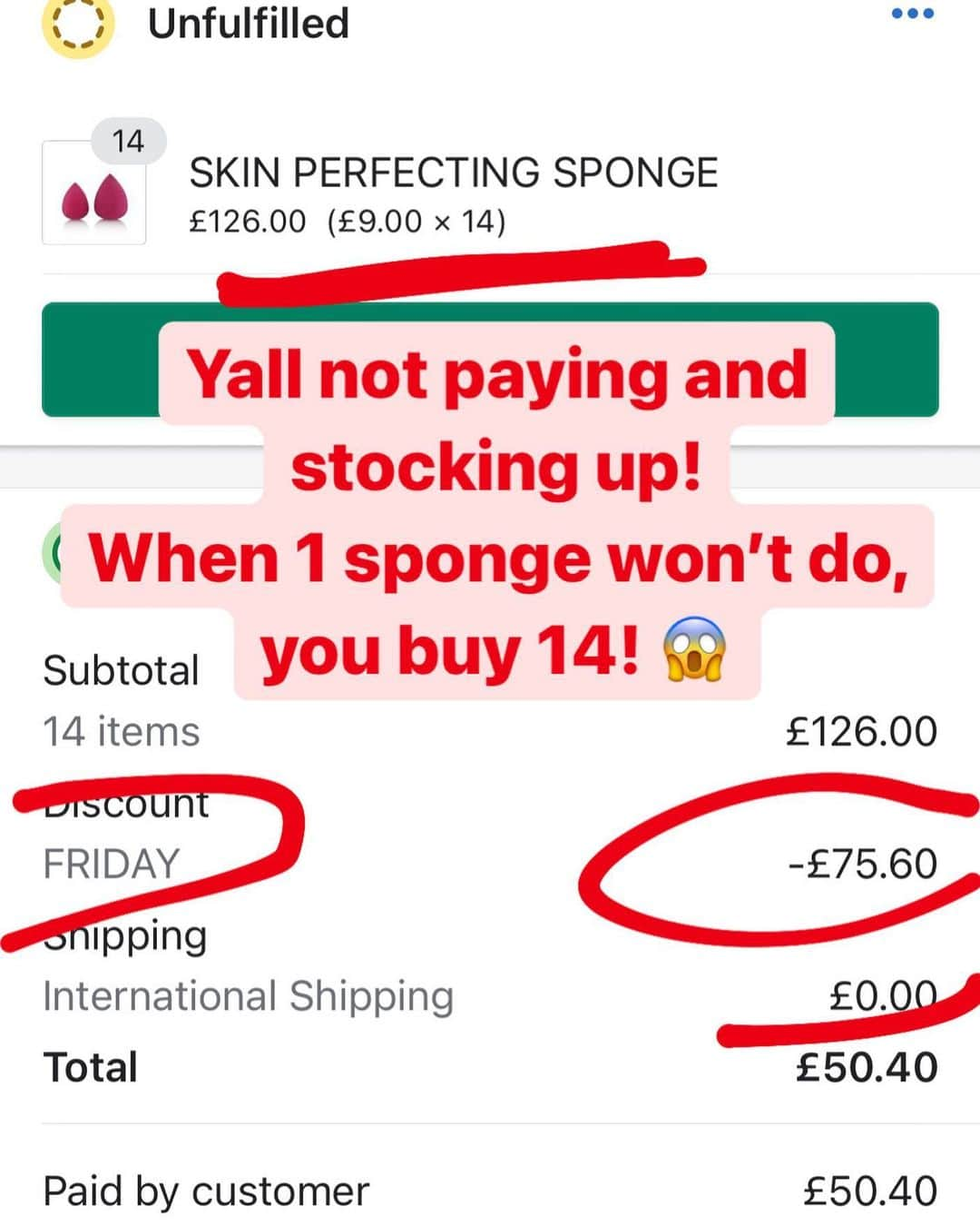 Makeup Addiction Cosmeticsさんのインスタグラム写真 - (Makeup Addiction CosmeticsInstagram)「No problems, when one sponge won’t do, you buy 14! Period! 😱We have the best skin perfecting sponge on the market! 60% Off with code: FRIDAY! Don’t play until they sell out! !!! 😱😱😱 And get FREE INTERNATIONAL shipping over £50 to India, Canada, Usa, France, Bosnia and any other country you can think of 😉 #makeupaddictioncosmetics#blackfridaysale #trendmood1 #dealoftheday #savingmoney」11月27日 23時19分 - makeupaddictioncosmetics