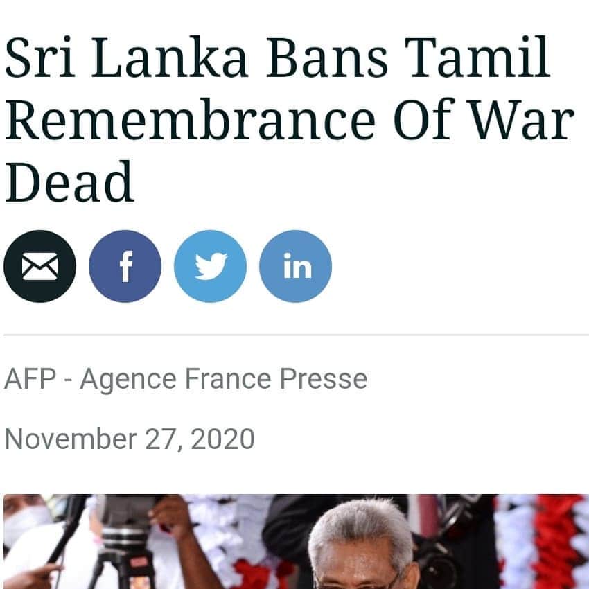 M.I.A.さんのインスタグラム写真 - (M.I.A.Instagram)「SRI LANKA BANS TAMIL HEROS REMEMBRANCE DAY.  WE THE PEOPLE OF EELAM WILL NEVER FORGET.   #MAVEERARNAAl2020 WILL ALWAYS BE PART OF OUR PATH. ITS IN OUR HEARTS AND MIND AND OUR DNA. TAMIL THE OLDEST SURVIVING ANCIENT LANGUAGE, DID NOT SURVIVE WITHOUT RESISTANCE ALONG THE WAY. THEY CAN CENSOR OUR LAMPS  LIGHT FURY AND FLAMES  BUT THEY CANT SILENCE OUR MEMORYS OF OUR HEROS 🤚🏽  Maveerar Naal (Great Heroes' Day) is observed across the world to remember the cadres of the LTTE and other Tamil victims who lost their lives during the civil war.   The day was chosen as it was on November 27 that the first LTTE cadre died in combat in 1982.」11月28日 0時11分 - miamatangi