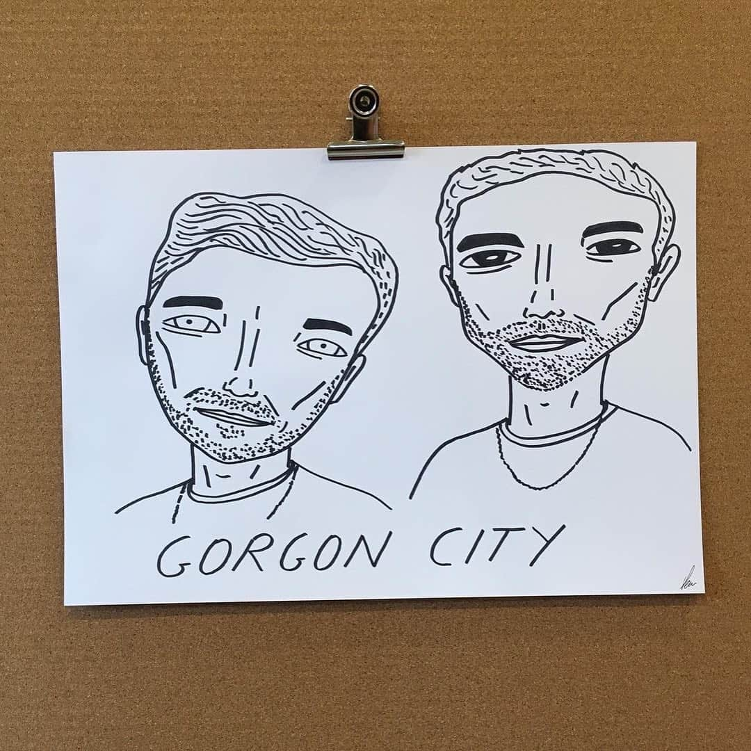 Gorgon Cityさんのインスタグラム写真 - (Gorgon CityInstagram)「We've been patiently waiting for @badlydrawndjs to draw us... and it did not disappoint 🤪Anyone fancy a new tattoo? 😂」11月28日 0時56分 - gorgoncity