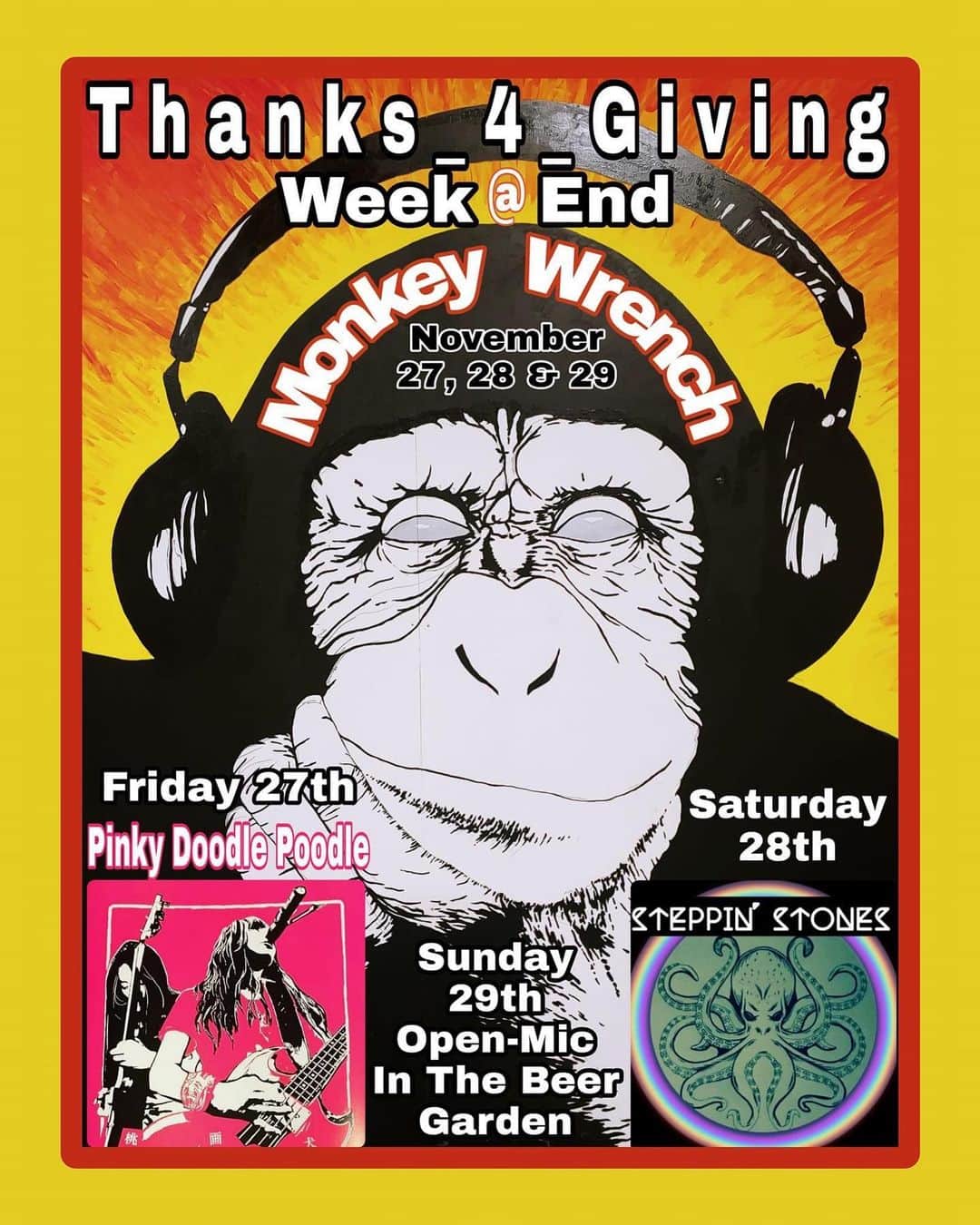 PINKY DOODLE POODLEさんのインスタグラム写真 - (PINKY DOODLE POODLEInstagram)「Tonight, FRIDAY, 27th. OUTSIDE STAGE!!﻿ ﻿ in Swanee, GA, at Monkey Wrench Brewing!﻿ @monkeywrenchbrewing  ﻿ Good Beer🍺 & Fun Music🎸🎤🥁🐩❣️﻿ ﻿ Come on👍😊」11月28日 1時02分 - pinkydoodlepoodle