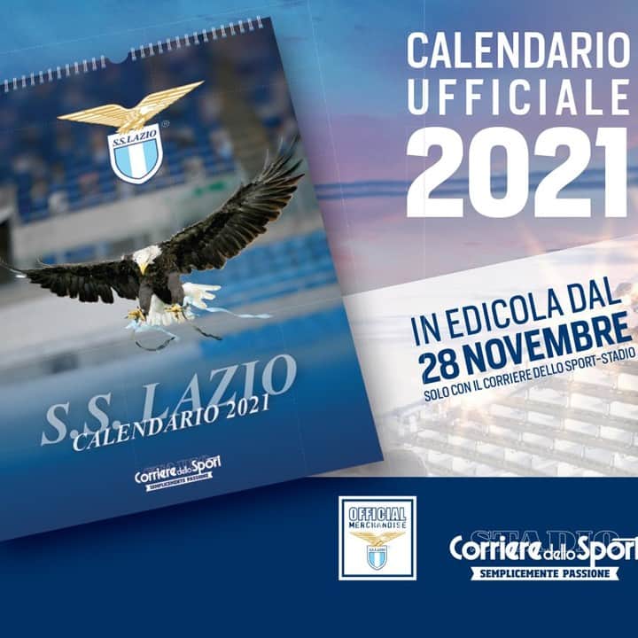 SSラツィオさんのインスタグラム写真 - (SSラツィオInstagram)「📅 Il calendario 2021 della #SSLazio è in edicola con @corrieredellosport   #CMonEagles 🦅」11月28日 2時00分 - official_sslazio