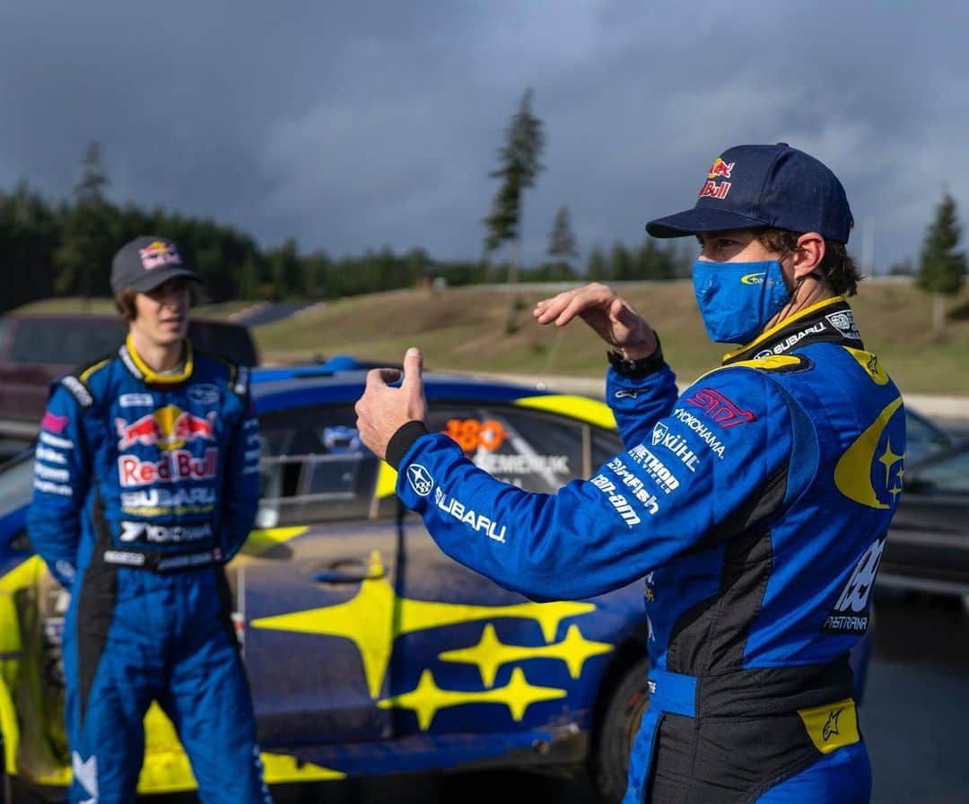 Subaru Rally Team USAさんのインスタグラム写真 - (Subaru Rally Team USAInstagram)「👴🏼 “Brandon-san. Paint the fence.  Up…down.  Up! Down!”   #mrmiyagi #subarurally #travispastrana #brandonsemenuk」11月28日 4時27分 - subarumotorsportsusa