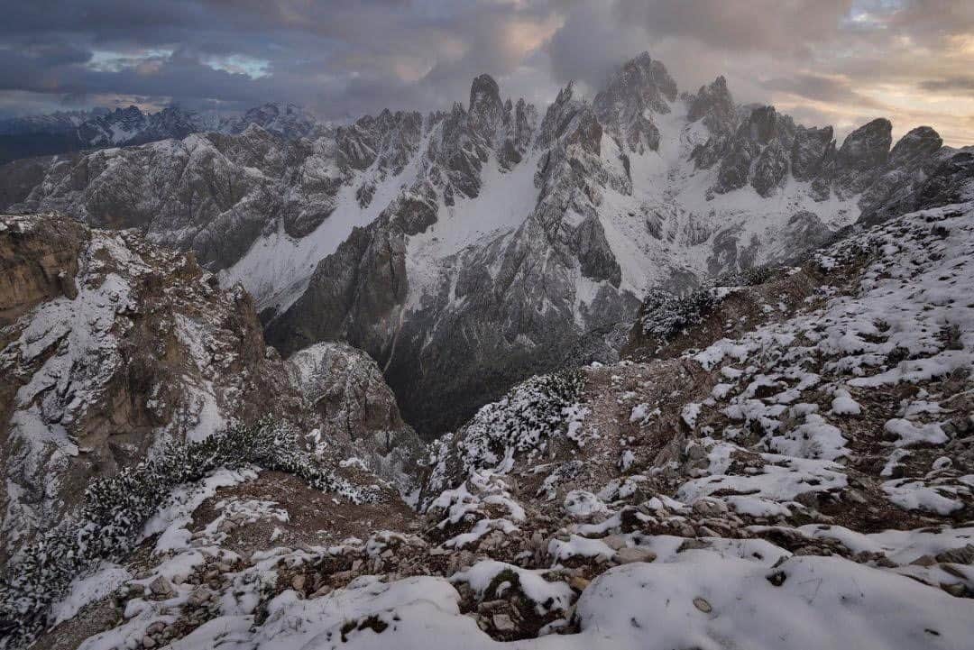 thephotosocietyさんのインスタグラム写真 - (thephotosocietyInstagram)「Photo by Robbie Shone @shonephoto  Imagine all the challenges of getting your soldiers safely across this terrain in these weather conditions and out of sight from the enemy. That was what military commanders faced as battles raged across the Dolomites during the First World War. The solution they came up with was to make the mountains accessible to all the troops. Using cables, wires, and metal rungs, via ferratas (iron roads) were installed and are still in place today.」11月28日 6時36分 - thephotosociety