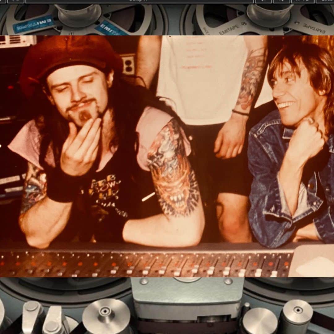 ロブ・ゾンビのインスタグラム：「29 years ago. In the studio with Iggy Pop recording Black Sunshine for La Sexorcisto album. I was so thrilled to have him on this track and later the video. #robzombie #iggypop #blacksunshine #whitezombie」