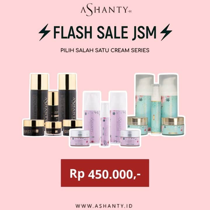 ASHANTY BEAUTY CREAM OFFICIALのインスタグラム：「⚡️JANGAN LUPA ADA FLASH SALE JSM⚡️  Kapan lagi ladies kamu bisa dapatkan Ashanty Beauty Cream hanya Rp 450.000,- sudah FREE Lipmatte juga loh 😍  Pesan sekarang juga yuk sebelum kehabisan 🛍  _____________________________ Informasi dan pemesanan  Ashanty Beauty Cream Chat Via WA : WA: 081293823950 WA: 081287388885 WA: 087778489900 WA: 085781140354 ⚡️ Fast Respons Click Link On Bio Instagram @ashantyid ❣️ ______________________________ #ashantybeautycream #creamashanty #skincareashanty #skincare #skincareartis #skincarelokal #creamwajah #creamperawatanwajah #obatjerawat #jerawat #kosmetik #krimwajah #creamwajah #whiteningcream #ashantyid #ashanty」