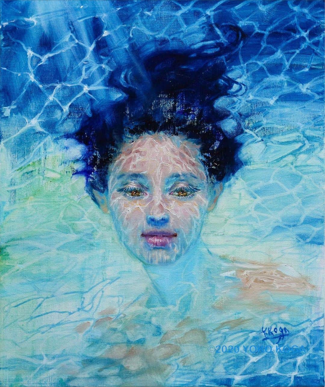 古賀陽子のインスタグラム：「“漂う水模様”  ・ 【神戸個展 開催中】 油彩画家 古賀陽子 個展　〜Nymphの世界〜 開催日時: 2020年11月20日(金)〜12月1日(火) 11:00〜19:00  ※最終日は17:00まで ※25日(水)は休廊日です  場所: FLORE Artist Gallery 神戸市中央区山本通 1－7－9ブーミン北野  1F  アクセス: 阪急電鉄三宮駅・JR 三ノ宮駅 東出口→徒歩８分、阪神電鉄三宮西出口→徒歩５分、東海道新幹線新神戸駅→車５分  小作品から大作まで30点を超える新作を発表。 人物を中心に、小動物やお花の作品も展示いたします。  COVID-19感染拡大防止のため会場内ではマスクを着用の上、ソーシャルディスタンスを十分にお取りくださいますようお願い致します。  ●Web個展● ホームページへはプロフィール @y.koga7 から < オンラインショップ > https://yokokoga.official.ec 　販売期間 : 11/22(日) PM 9時～12/2(水) PM 9時  　ホームページからもアクセスいただけます。  < VRツアー > ※特別な機械は必要ありません。 　準備出来次第公開開始 :  ホームページよりご覧いただけます。 ーーーーーーーーーーーーーーー “ The Floating Pattern of Water”  【Web Exhibition】 Access from the link in bio Please enjoy the exhibition online.  【the online shop】 https://yokokoga.official.ec They are sold until Wed. 12/2 9pm Access from the link in bio  【The solo exhibition in Kobe】 “The World of Nymphs” 20th Nov. 2020〜1st Dec. 11:00am〜7:00 pm ※the final day→opens unti 5pm  ※close→Wed. 25th  Gallery: @floreartistgallery  FLORE Artist Gallery 神戸市中央区山本通 1－7－9ブーミン北野  1F  ———————————————————————  #アート #アーティスト #アートワーク  #アートコレクター #画家 #美術館 #作品 #絵画展 #アートのある暮らし #絵画のある暮らし #絵のある暮らし #アート好きな人と繋がりたい #ギャラリー #個展  #油絵 #画廊 #人物画 #美人画 #神戸 #三宮 #北野坂 #西宮 #art #artwork #gallery #artist #oilpaintartist #exhibition #古賀陽子 #yokokoga」
