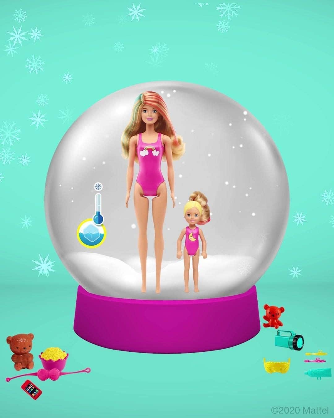 バービーのインスタグラム：「What surprises will they reveal this holiday season? 🎁 Shop the #Barbie Color Reveal Slumber Party set for the ultimate game night that keeps on giving!」