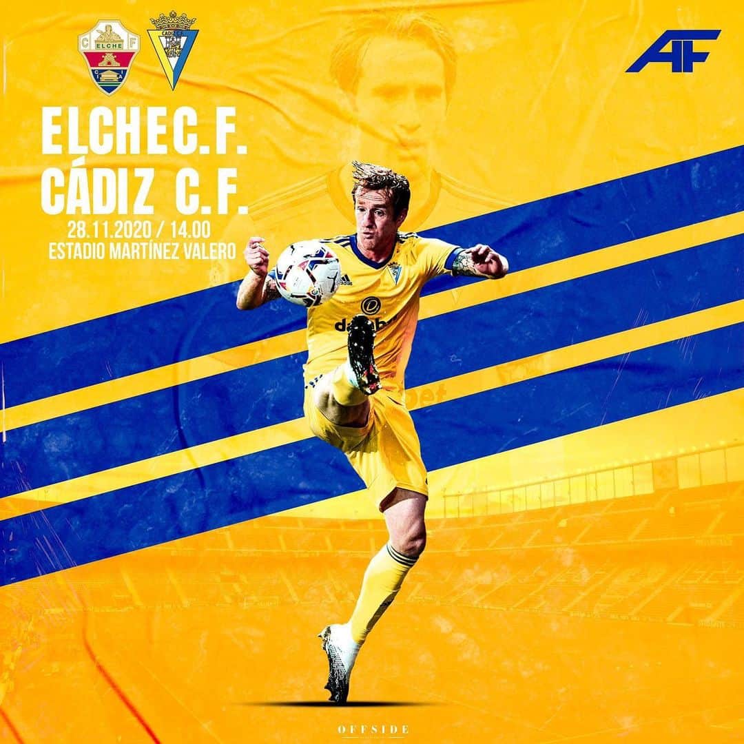 アレハンドロ・フェルナンデス・イグレシアスのインスタグラム：「Vamos con todo a ganar! Estamos preparados! Vamos Cádiz!💛💙  #mehandichoqueelamarillo #AF8」