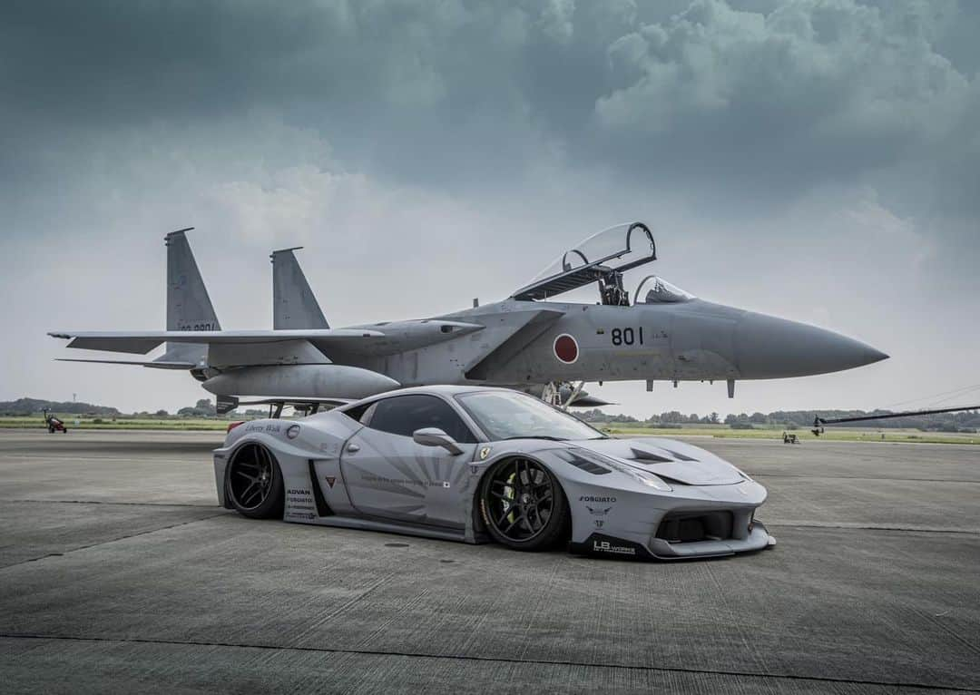 Wataru Katoさんのインスタグラム写真 - (Wataru KatoInstagram)「LIBERTY WALK   LBWK LB★silhouette works ferrari zero fhiter 😊  @ferrari  @libertywalkkato   @rickiefowler   @igr.brc  @gregferreirac  #ferrari #ferrari458 #libertywalk#lbworks#libertywalkkato#bride#japan#bride#fivextires #spherlight #戦闘機#f15 #zerofhiter #自衛隊 #ltmw#lb97forged #semashow#goodwoodfos#gregfeffeirac#フェラーリ#フェラーリ458 #libertywalkeu#cristianoronaldo #icr.brc」11月28日 20時47分 - libertywalkkato