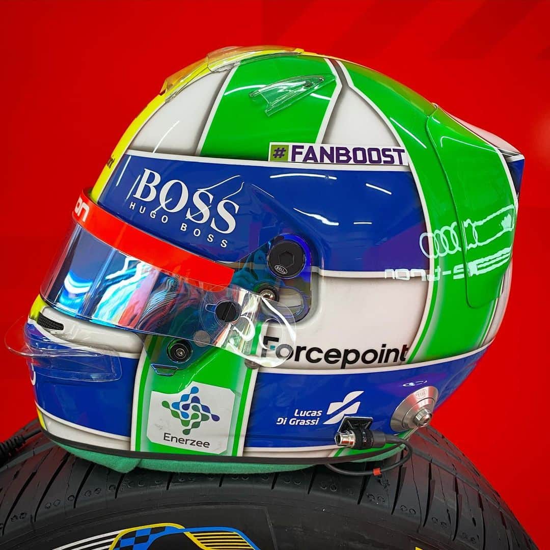 ルーカス・ディ・グラッシさんのインスタグラム写真 - (ルーカス・ディ・グラッシInstagram)「New #Bell helmet 2021 - big thanks to @AudiSport @Forcepoint @Boss & @Enerzee —- More white to match Audi’s new layout but still 100% Brazil 🇧🇷 colors」11月28日 21時10分 - lucasdigrassi