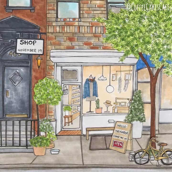 のインスタグラム：「Rise and shine it’s shop local time! 🛍 I want to share with you this sweet shop that I recently discovered... @thenovember19 , a curated home & lifestyle shop that carries so many fun things. It’s a shop that you can find beautifully crafted, very well designed things to give to your friends or family for the holidays. It’s also home to @mrchungnyc ...loving their beanies and socks! 😊🧦 I know I keep repeating myself but it’s these shops that is the heart of a neighborhood...a city! Support your local shops. Another way to support is to share your local favorites with your friends by tagging or adding the shops info via your story or feed. Where ever you live...support your community, these shop owners can really use the help. Enjoy your Saturday and have fun shopping small this weekend 😍🙌🏻 @shopsmall  . . . . #stopmotion #shopsmall #shoplocal #smallbusinesssaturday #westvillagenyc #thisisnewyorkcity #midtownmanhattan #supportsmallbusiness #stopmotionanimation #westvillage #greenwichvillagenyc #igersofnyc #timeoutnewyork #chasing_facades #picturesofnewyork #made_in_ny #seeyourcity #newyorkgram #prettycitynewyork #newyorkarea #facade #facadelovers #streetsofnewyork #picame #stopmotionvideo #icapture_nyc #instagramnyc #coffeecakescafe #storefront #urbansketchers」