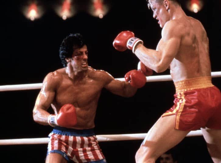 ドルフ・ラングレンのインスタグラム：「35 years ago today was the premiere of ROCKY IV. It was a great experience for a young Swedish chemical engineering student.  Thanks @officialslystallone for bringing me into show business and for being such a great friend throughout the years! Thankfully we’re both still punching after all this time👊」