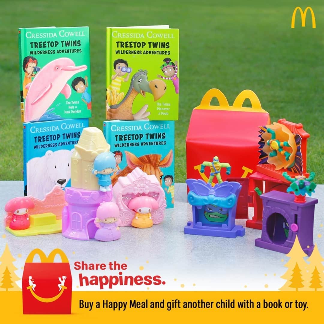 McDonald's Philippinesのインスタグラム：「Looking for a long weekend activity? Have a blast with a book or toy while sharing the happiness too! With each Happy Meal you buy, we are donating one book or toy to children affected by Typhoon Rolly and Ulysses. So get a Happy Meal now starting at Php 90. Order via McDelivery.  Who’s getting a Happy Meal later? Let us know below.」