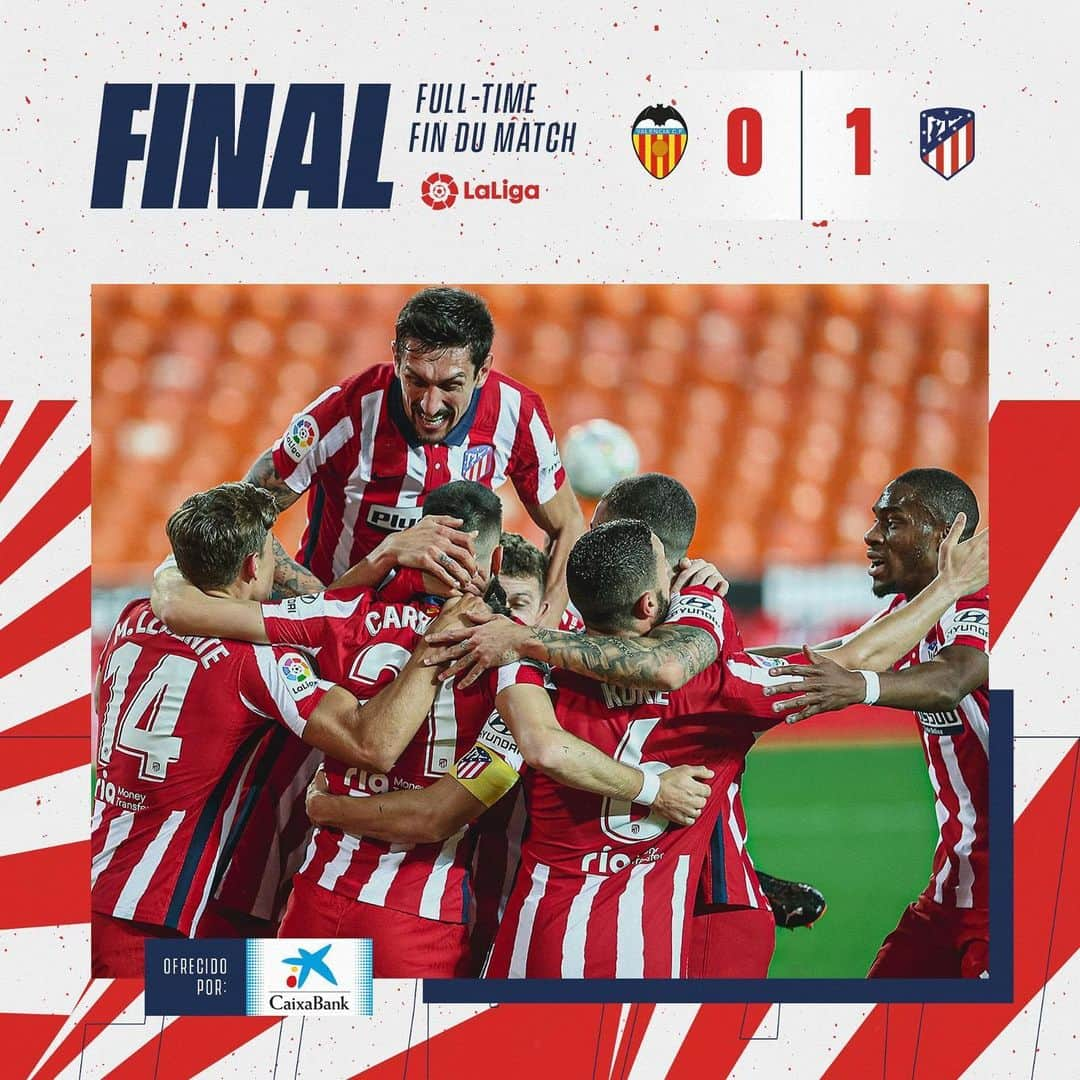 アトレティコ・マドリードさんのインスタグラム写真 - (アトレティコ・マドリードInstagram)「YESSSSS ATLEEEETIIIII ❗❕🔥  🔴⚪ #AúpaAtleti ⚽ #ValenciaAtleti」11月29日 2時14分 - atleticodemadrid