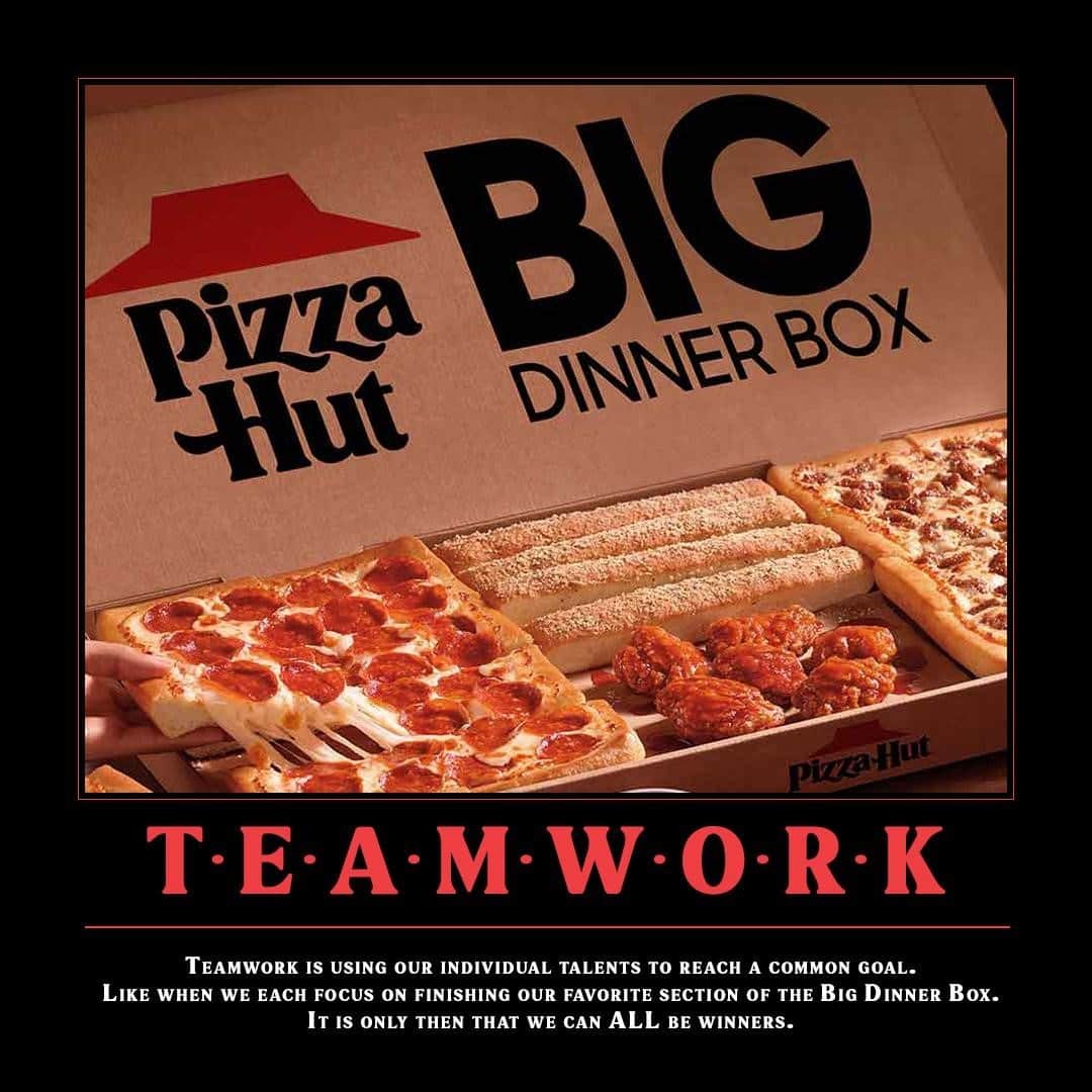 Pizza Hutのインスタグラム：「None of us is as good as all of us. Especially when it comes to crushing a Big Dinner Box 💪」