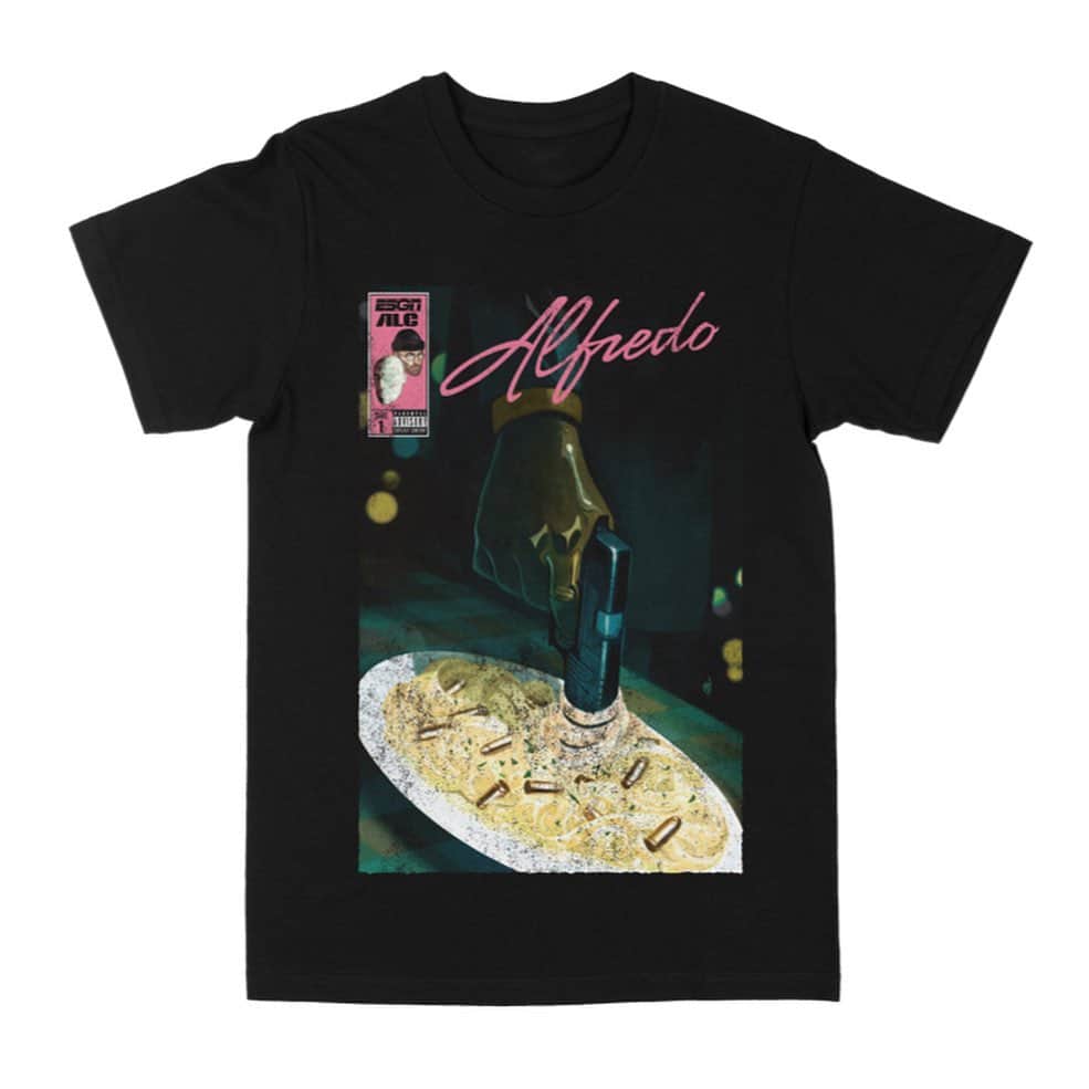 Freddie Gibbsのインスタグラム：「Alfredo Comic Book Tees & Hoodies now available at Alfredo’s Ristorante & Marketplace  Link in Bio 🍝🏆」