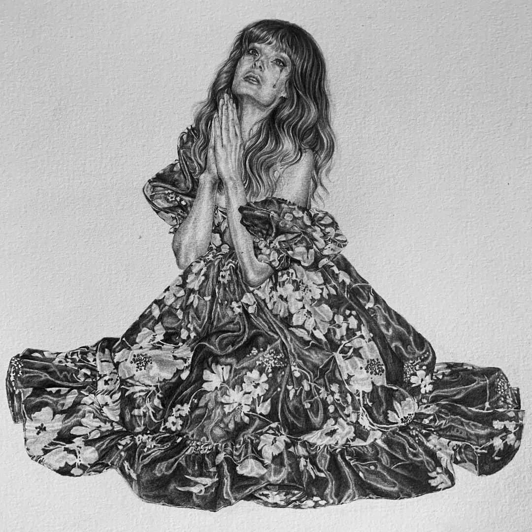 ラングリー・フォックスさんのインスタグラム写真 - (ラングリー・フォックスInstagram)「Original graphite drawing for @godisgrey book cover @onherknees 🙏🏼」11月29日 4時46分 - langleyfox