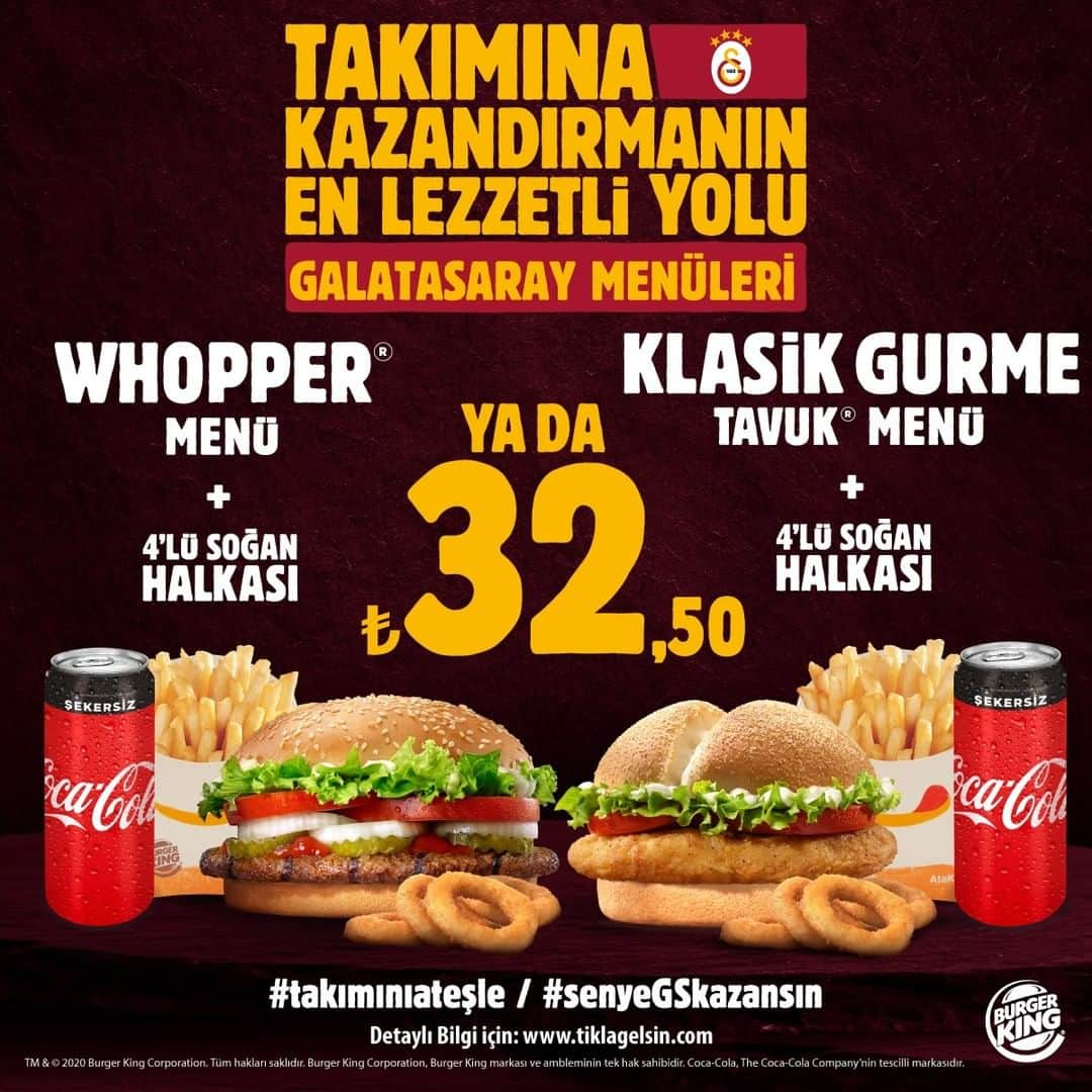 ガラタサライSKさんのインスタグラム写真 - (ガラタサライSKInstagram)「Galatasaraylı takımına olan aşkını Burger King®️’de ateşliyor! Haydi Sarı Kırmızılı, Burger King®️ Taraftar Menüleri'yle şimdi Tıkla Gelsin®️, Galatasaray seninle birlikte kükresin!  👉 https://www.tiklagelsin.com/galatasaray」11月29日 18時43分 - galatasaray