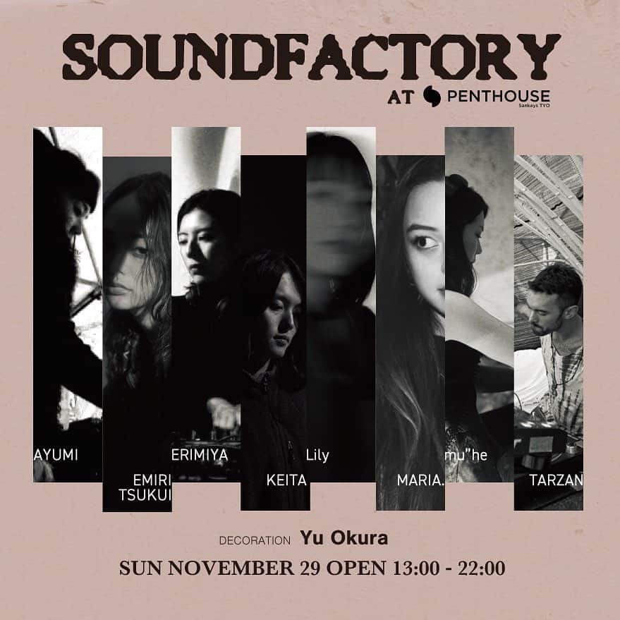 MARIA FUJIOKAさんのインスタグラム写真 - (MARIA FUJIOKAInstagram)「本日開催！Sound Factory! 13:00-22:00です！  天気がいいので良い景色が見えそう！よかった〜！ お待ちしてます！😜👆✨  ⚫︎ Date  2020/11/29 Sunday Afternoon ⚫︎ Open  13:00 pm ⚫︎ Close  22:00 pm ⚫︎ Entrance ¥1500 ⚫︎ Music  Techno ⚫︎ Address  150-0001 東京都渋谷区神宮前6丁目-28-6 キュープラザ原宿10F・11F  ⚫︎ Line Up AYUMI (Unshelter) EMIRI TSUKUI (LIBERO) ERIMIYA (Akachochin Crew) KEITA (御月民) Lily (Unshelter) MARIA. (LDG) mu"he (FUSHION/PARNASUSS) Tarzan(山川ダンスサークル/MEiYOU/NEWTON)   ⚫︎Decoration Yu Okura   ⚫︎Shop Art of Life Jewelry  —- ⚫︎コロナ対策ガイドライン ※会場内へ入る際に、アルコール消毒を実施致します。更にこまめな手洗い、うがいをお願いしております。飲みまわし等も厳禁でお願いします。 ※店内の状況に応じて入場制限を設けさせていただく場合がございますので予めご了承下さい。」11月29日 11時29分 - mariasatelles