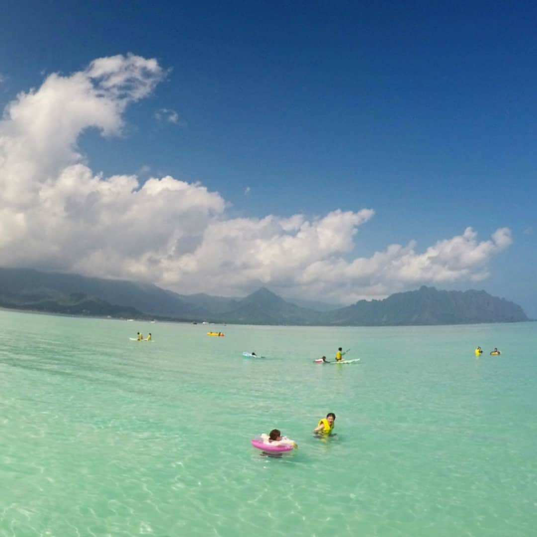 Luxury Cruise by Captain Bruceのインスタグラム：「天国の海を見ていると、うわーまるでプールみたいだなぁ。と毎回不思議な感じがします。⁠ ⁠ 一言で表現すると、自然の中にできた超広いプール？⁠ ⁠ 我ながら、語彙力ひっくーと思いますが、これ！という言葉がずっと思いつかずに今に至ります。⁠ ⁠ ⁠ #captainbruce 🌈 #kaneohesandbar #hawaii #oahu #vacation #kamaaina #ahuolaka #ahuihou #ocean #water #island #aloha #havealohawilltravel #hawaiiinstagram #キャプテンブルース #天国の海ツアー #天国の海 #サンドバーツアー #アフオラカ #ハワイ大好き #オアフ島 #絶景 #海の真ん中にできたプール」
