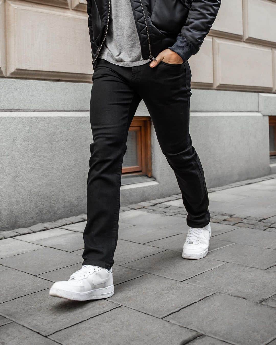 Men Withのインスタグラム：「#ad Now is the time to add a darker, edgier vibe to your closet with these slim-fit black rinsed jeans from @saburojeans 👌🏽 Tap to Shop!」