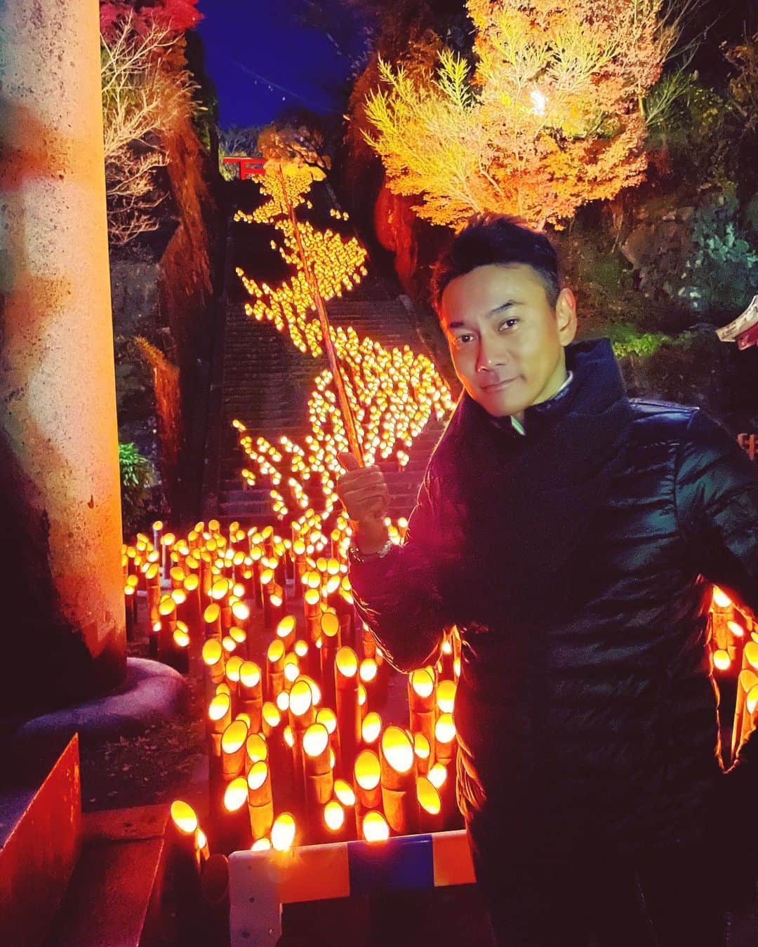 のインスタグラム：「お世話になりました！﻿ 大分県竹田市の皆さま🙏﻿ ﻿ 神秘的で幻想的。﻿ 魅せられました「竹楽」。﻿ ﻿ #継承 #日本 #大分県 #竹田市 #竹楽 #日本の美 #竹灯籠」